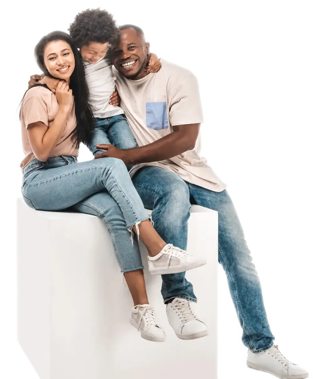 Happy family at Bell Road Dentistry children's dental visit