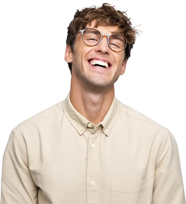 Man feeling relief after TMJ therapy